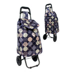 Dot Printed Shopping Trolley - Black