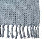 100% Cotton Waffle Throw Blanket with Fringes (180x130 cm) - Grey