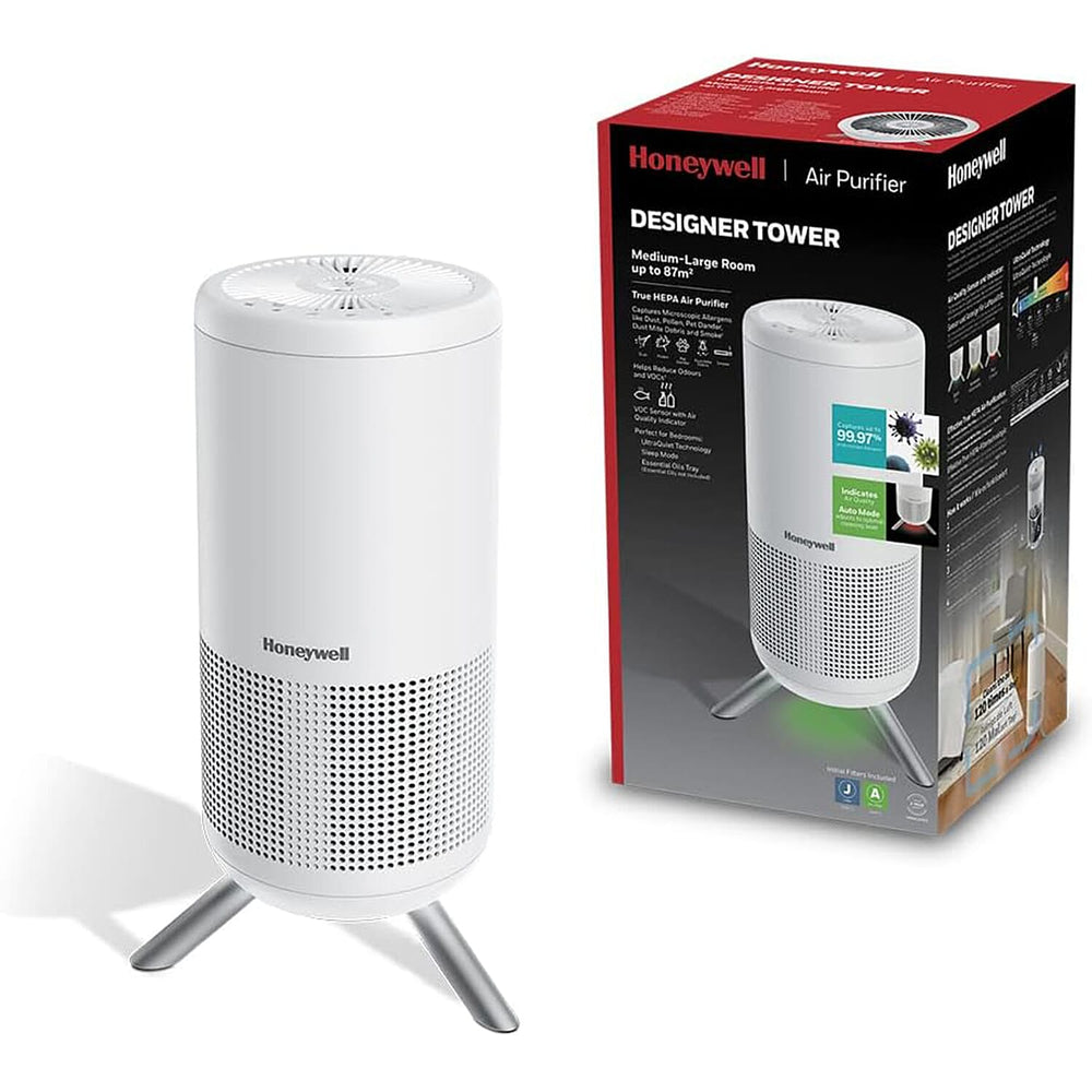 Honeywell Round Air Purifier - True HEPA filtration, Air Quality Indicator with Sensor Monitoring, Automatic Cleaning Model, Ultra Quiet.