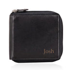 Genuine Leather RFID Wallet with Protective Zipper - Black_8077114