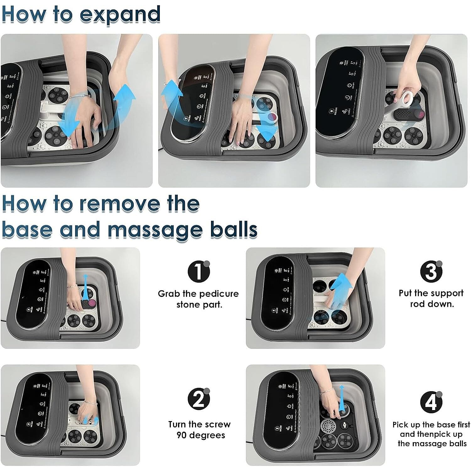 Bliss - Beyond Foldable Foot Spa Massager with Bubbles - Heat Function