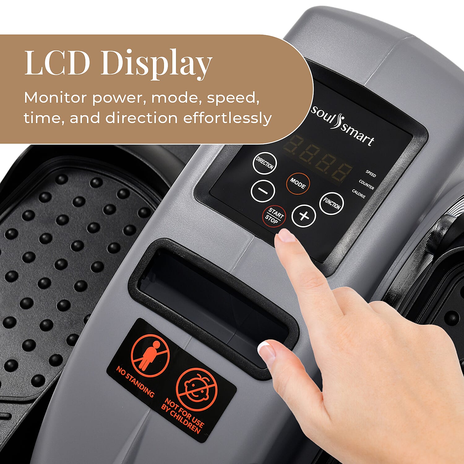 Bliss - Beyond Electric Stepper with Elliptical Pair Belt LCD Display - Grey
