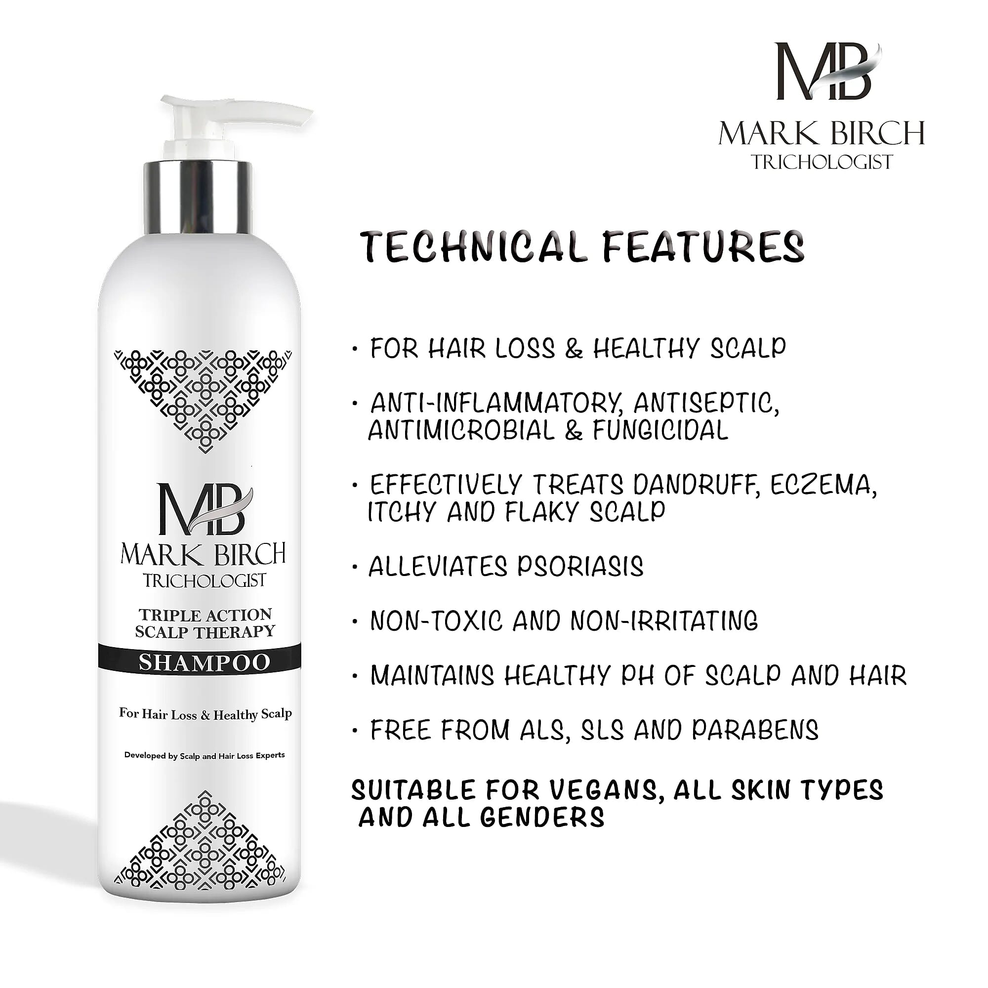 Mark Birch Triple Action Scalp Therapy Shampoo - 250ml
