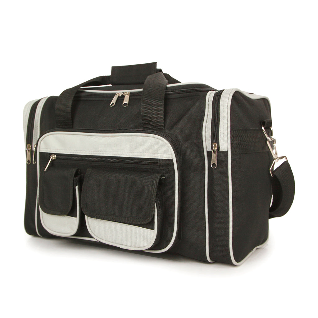 IW PU Travel Bag (Size 27x20x41 cm) - Black Light Grey_8082650