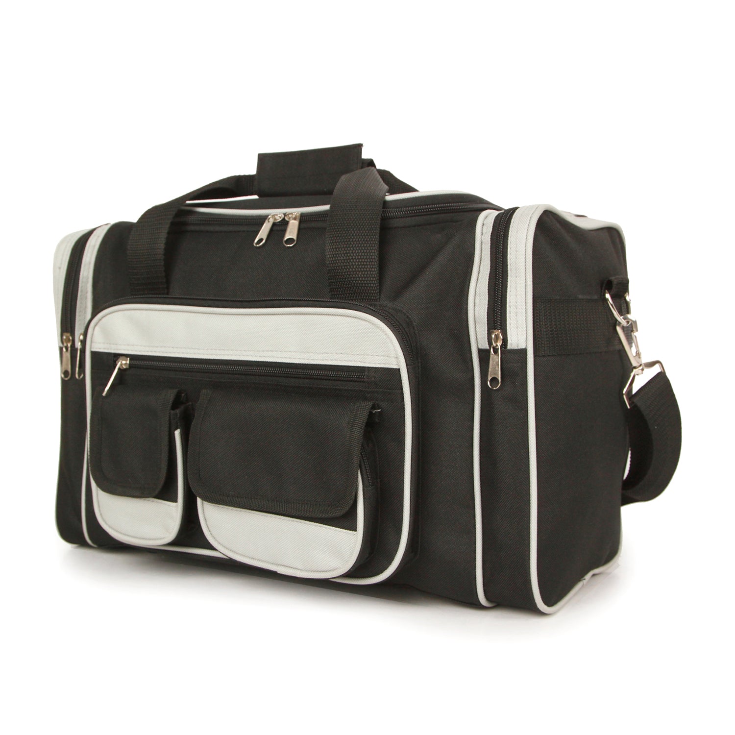 IW PU Travel Bag (Size 27x20x41 cm) - Black Light Grey_8082650