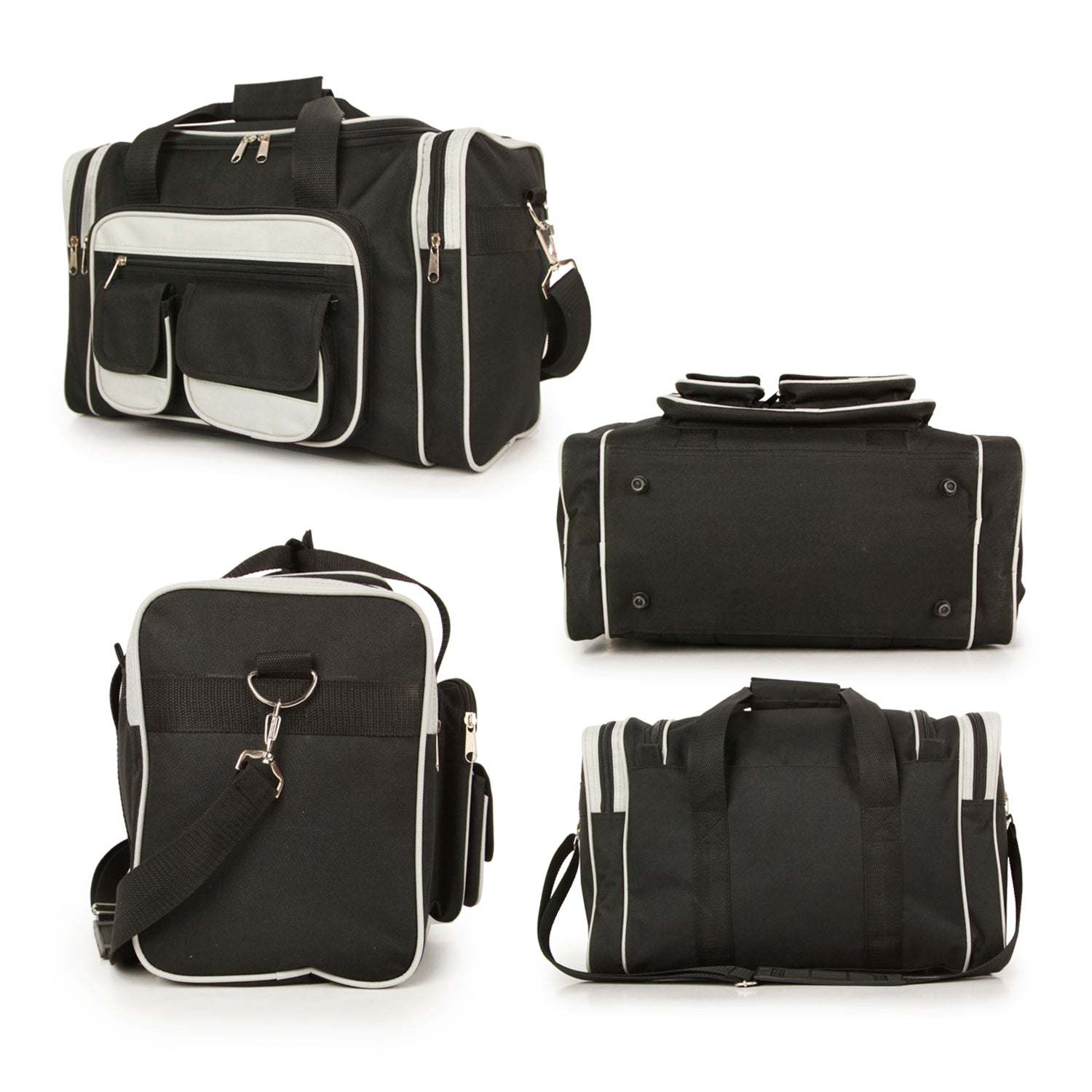 IW PU Travel Bag (Size 27x20x41 cm) - Black Light Grey_8082650_1