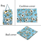 Hush Heaven 3-Piece Floral Print Duvet Set with Pillow Covers - Storage Bag (Size Double) - Blue