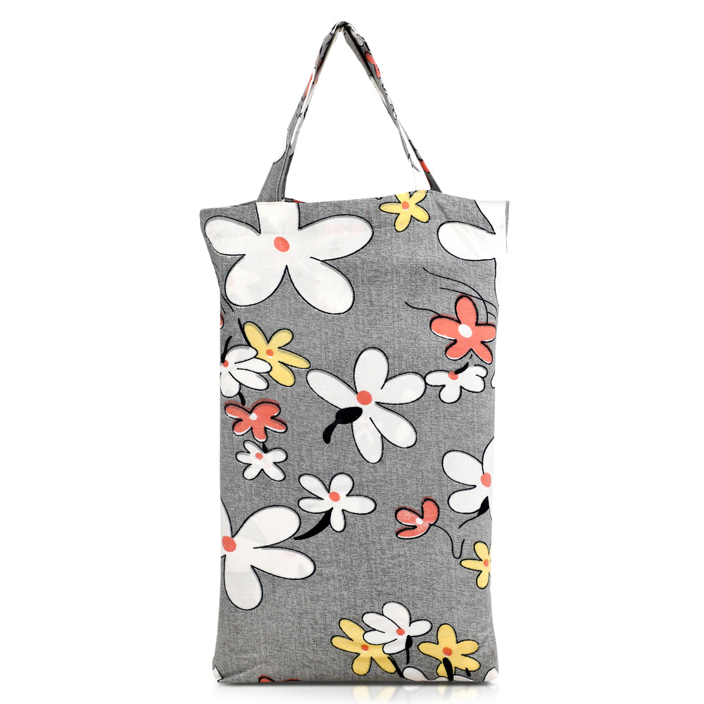 Homesmart 3-Piece Floral Print Duvet Set with Pillow Covers & Storage Bag (Size Double) - Grey_8083257_6