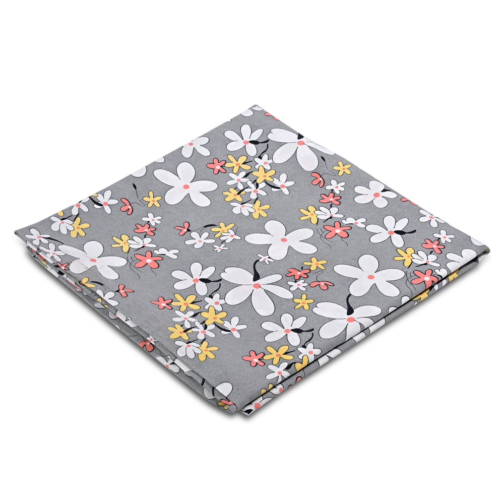 Homesmart 3-Piece Floral Print Duvet Set with Pillow Covers & Storage Bag (Size Double) - Grey_8083257_7
