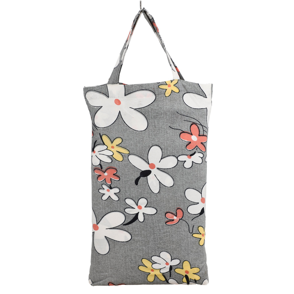 Homesmart 3-Piece Floral Print Duvet Set with Pillow Covers & Storage Bag (Size King) - Grey_8083341_2