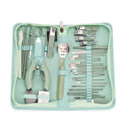 35-in-1 Manicure Set - Multi- Functional Toolkit- Includes, Clippers, Beauty Scissors, Cuticle Knife, Nail File and more - Green