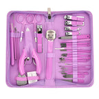 35-in-1 Manicure Set - Multi- Functional Toolkit- Includes, Clippers, Beauty Scissors, Cuticle Knife, Nail File and more - Purple