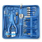 35-in-1 Manicure Set - Multi- Functional Toolkit- Includes, Clippers, Beauty Scissors, Cuticle Knife, Nail File and more - Blue_8084998