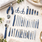 35-in-1 Manicure Set - Multi- Functional Toolkit- Includes, Clippers, Beauty Scissors, Cuticle Knife, Nail File and more - Blue_8084998_2