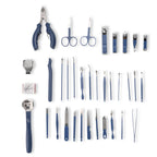 35-in-1 Manicure Set - Multi- Functional Toolkit- Includes, Clippers, Beauty Scissors, Cuticle Knife, Nail File and more - Blue_8084998_3
