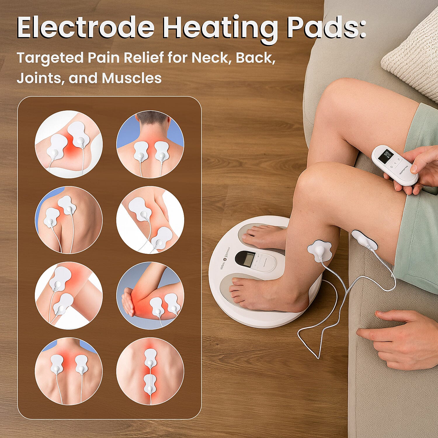 LOWEST EVER PRICE - Bliss - Beyond EMS and TENS, Red Light Therapy Heating Foot Massager (9 Modes, 20 Intensity Levels), Including Electrode Pads - White