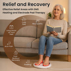 LOWEST EVER PRICE - Bliss - Beyond EMS and TENS, Red Light Therapy Heating Foot Massager (9 Modes, 20 Intensity Levels), Including Electrode Pads - White