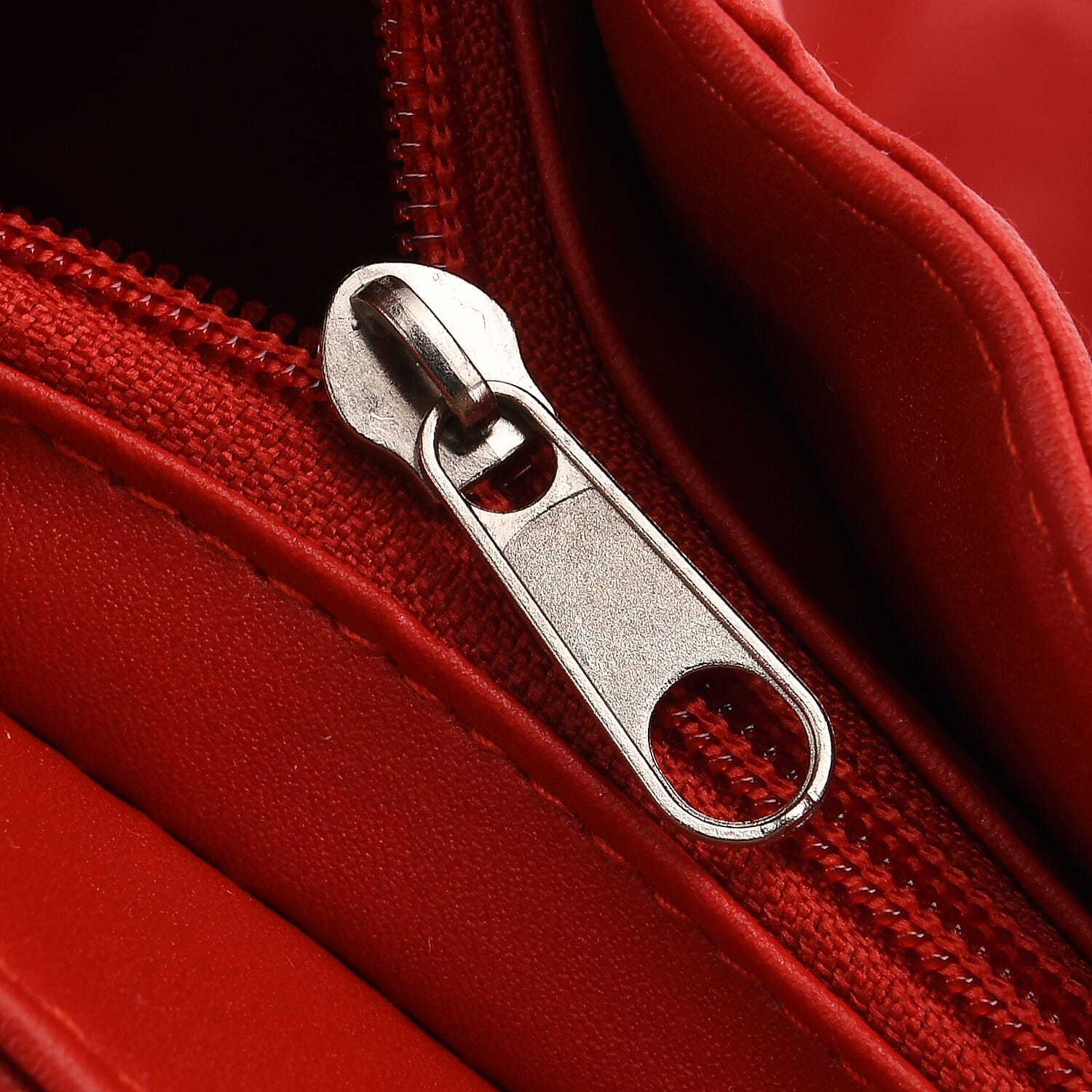 Patchwork Genuine Leather Crossbody Bag with Adjustable Shoulder Strap (125cm) - Red_8087717_6