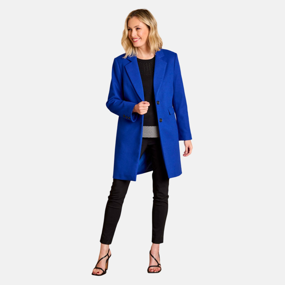 Emreco Single Breasted Revere Collar Coat (Size 20) - Blue_8095622_1