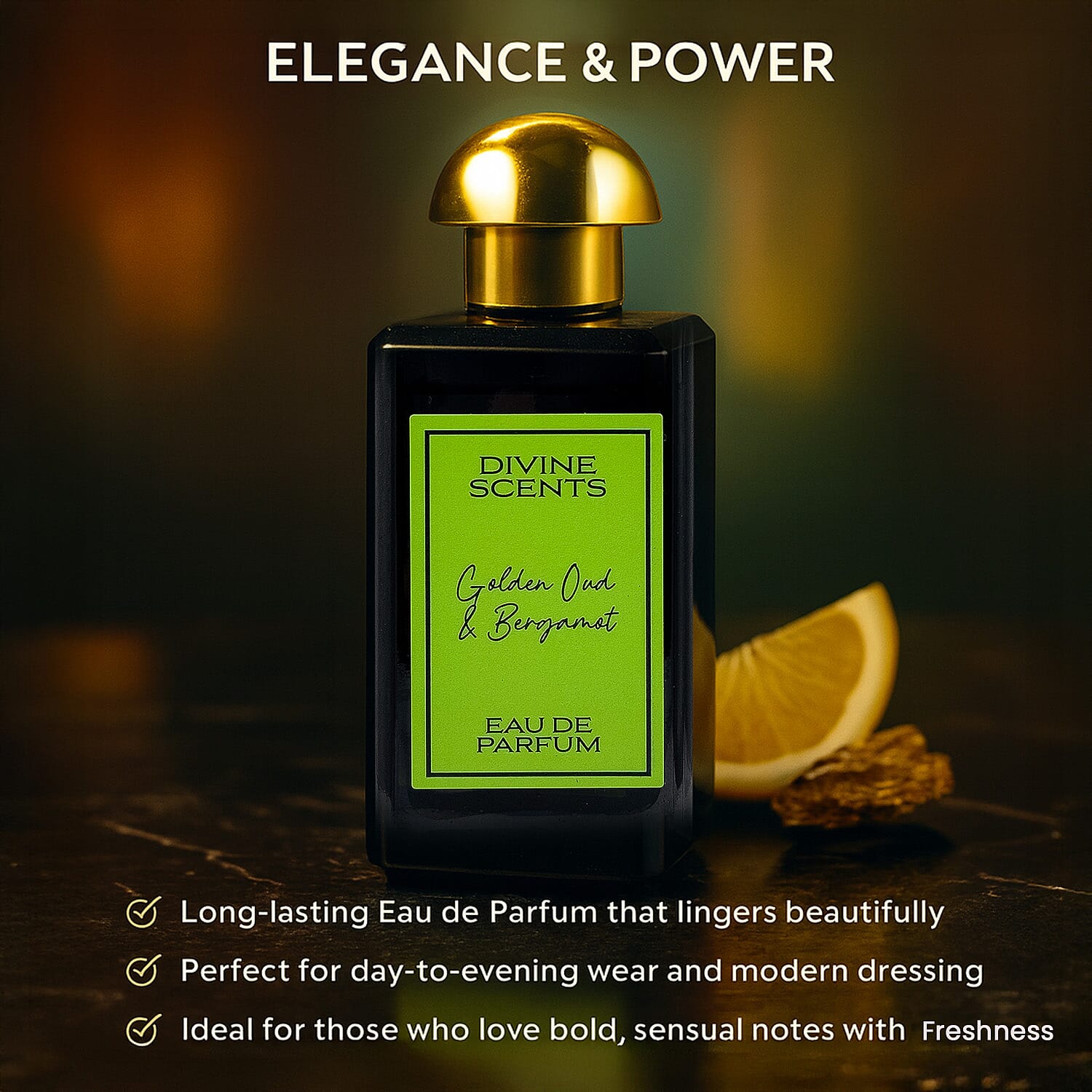 Divine Scents - Laurelle Golden Oud & Bergamot EDP - 100ml