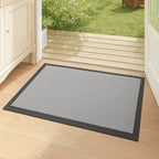 Ultra Absorbant Non Slip Doormat- Protect your floors and catch dirt and mud at the door Machine Washable - 60X40 cm - Grey