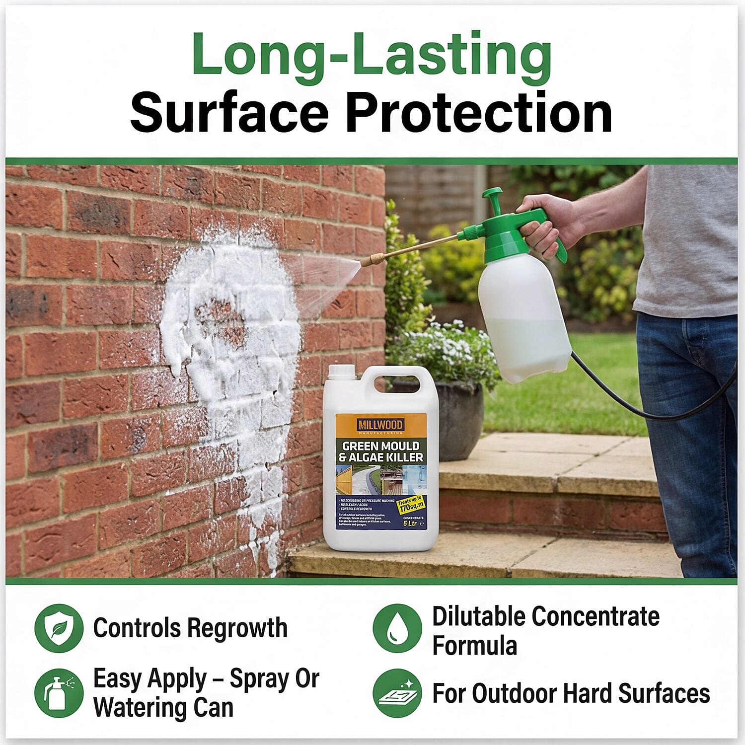 Millwood Path - Patio Mould - Algie Remover 5 Litres