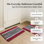 Patterned Rug and Door Mat (Size 45x1 cm) - Maroon & Maroon_8101368_1