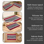 Patterned Rug and Door Mat (Size 45x1 cm) - Maroon & Maroon_8101368_2