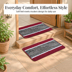 Patterned Rug and Door Mat (Size 45x1 cm) - Maroon & Maroon_8101368_3