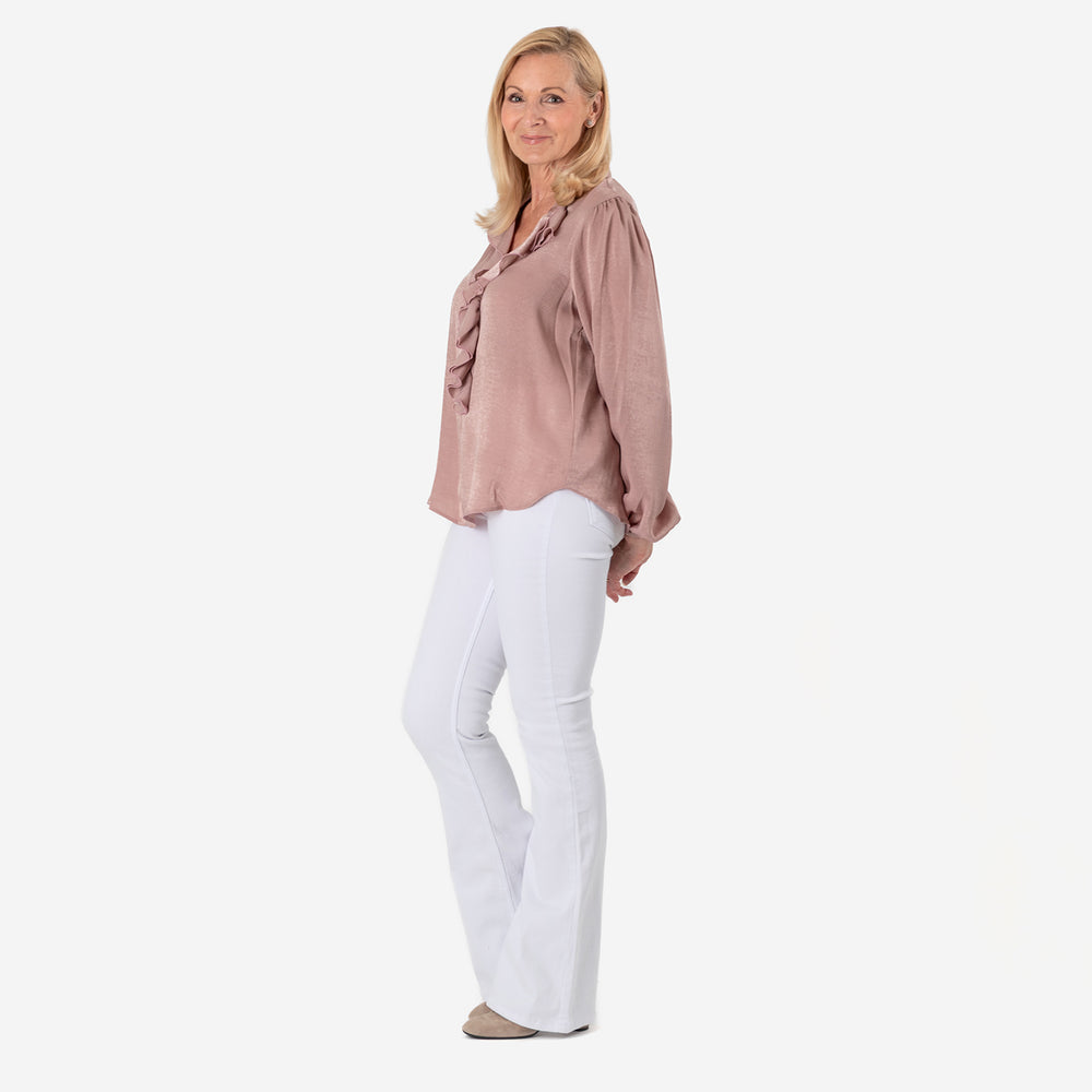 Solid Flair Frill Full Sleeves Top (Size 8) - Dusty Pink_8101706_2