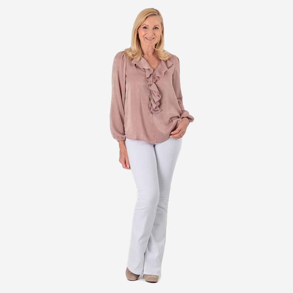 Solid Flair Frill Full Sleeves Top (Size 12) - Dusty Pink_8101708_1