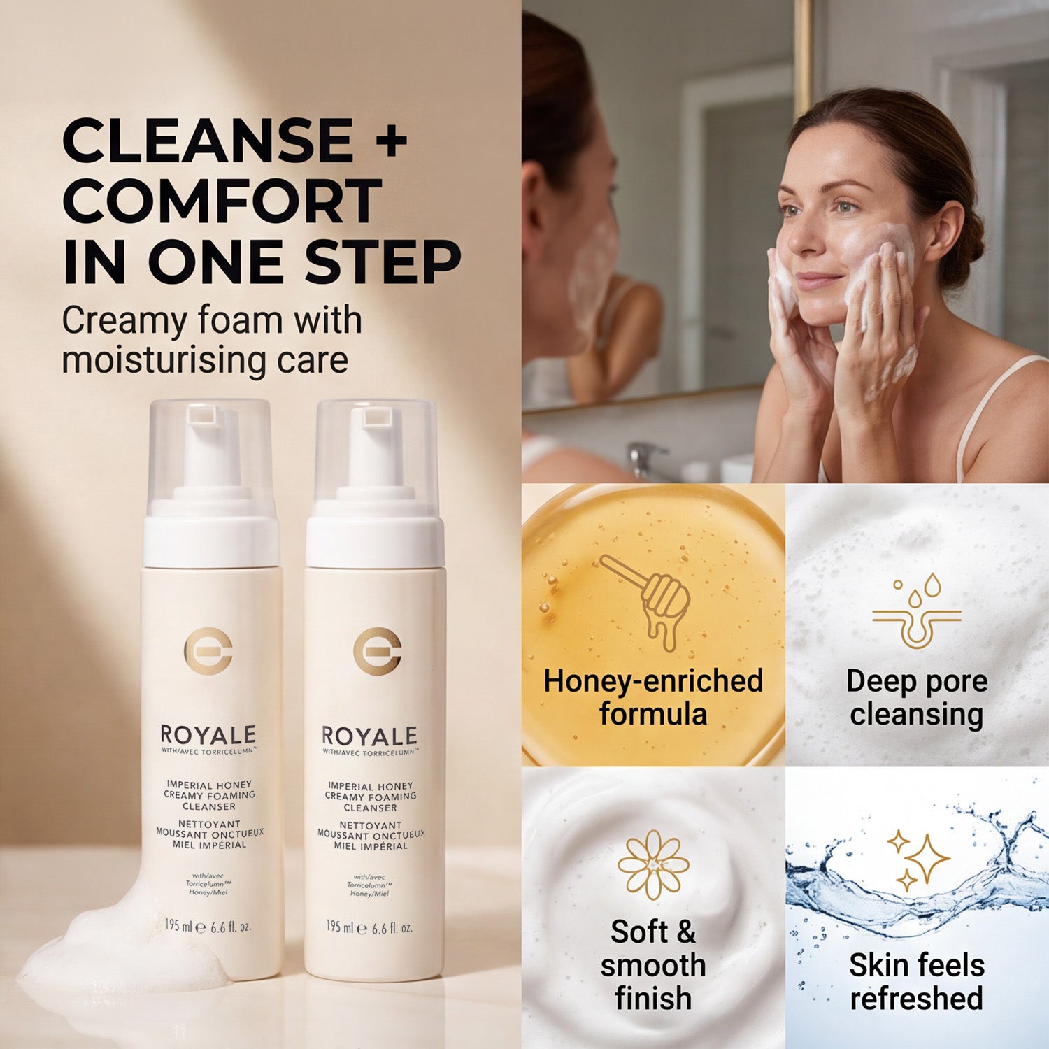 Elizabeth Grant Royale Imperial Honey Creamy Foaming Cleanser Duo - 195ml