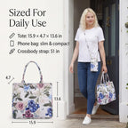Flower Tote Bag (Size 40x12x34 cm) - Multi Color & White
