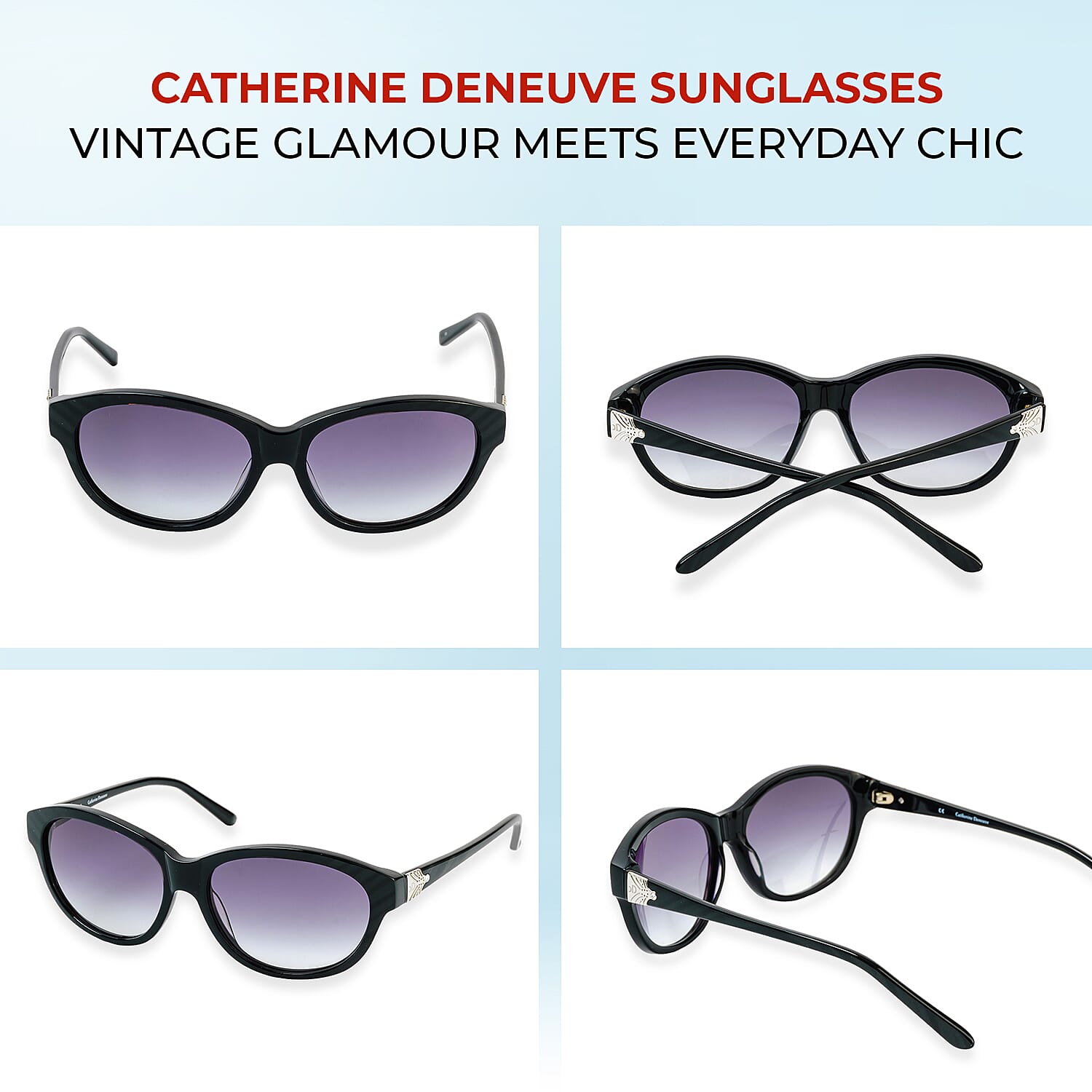 Catherine Denevue Sunglass - Black
