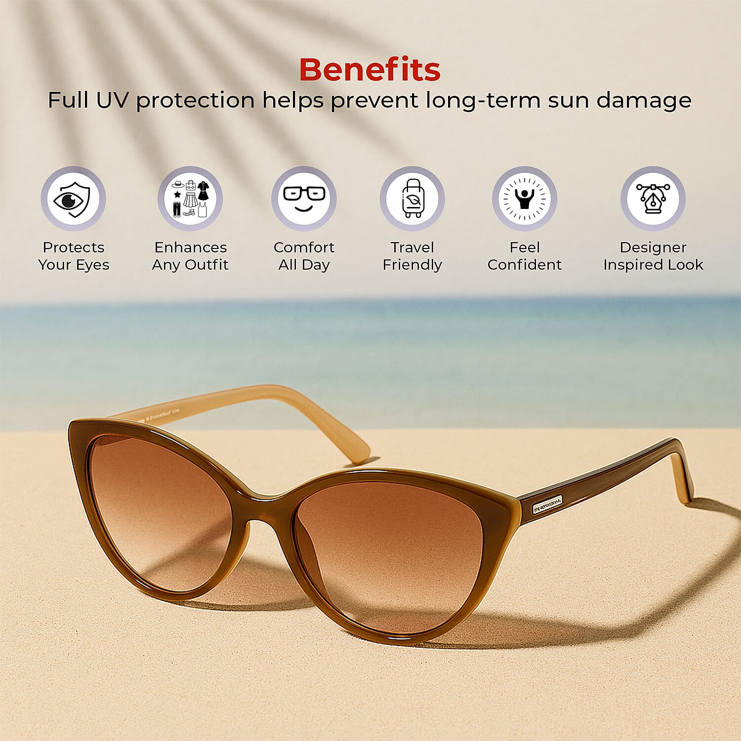 Catherine Denevue Sunglass - Red