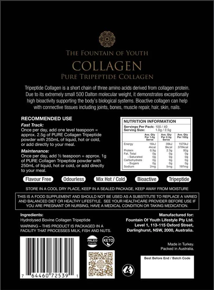 Brand New Fountain of Youth Lifestyle Pure Tripeptide Collagen Set - 100gm_8105707_7