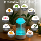 Homesmart Rainy Cloudy Humidifier with 7-Color LED Light - Including 10 Essential Oils  - White Aroma Diffuser