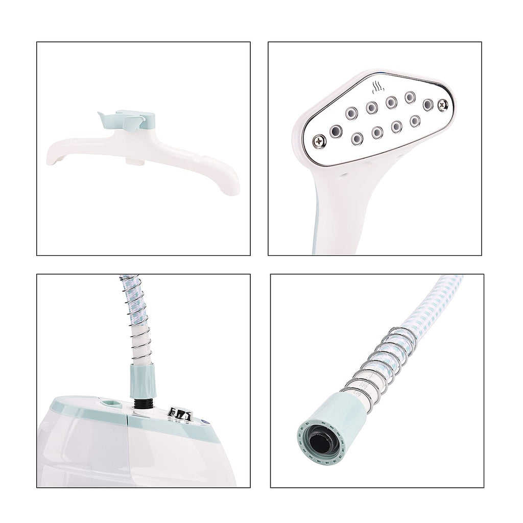 Bliss and Beyond Garment Steamer - 1800W, 1.6L Tank with Ironing Board - Glove - White - Blue