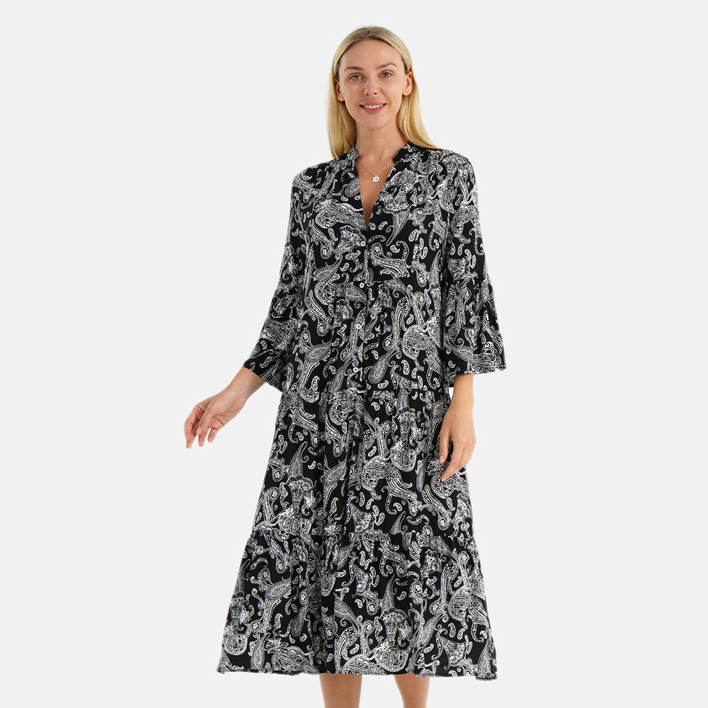 & Maisi Bohemian Dress (Size - Large) - Black & Black_8110749
