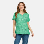 Mudflower Cotton Woven Top (Size - 10) - Green_8112484