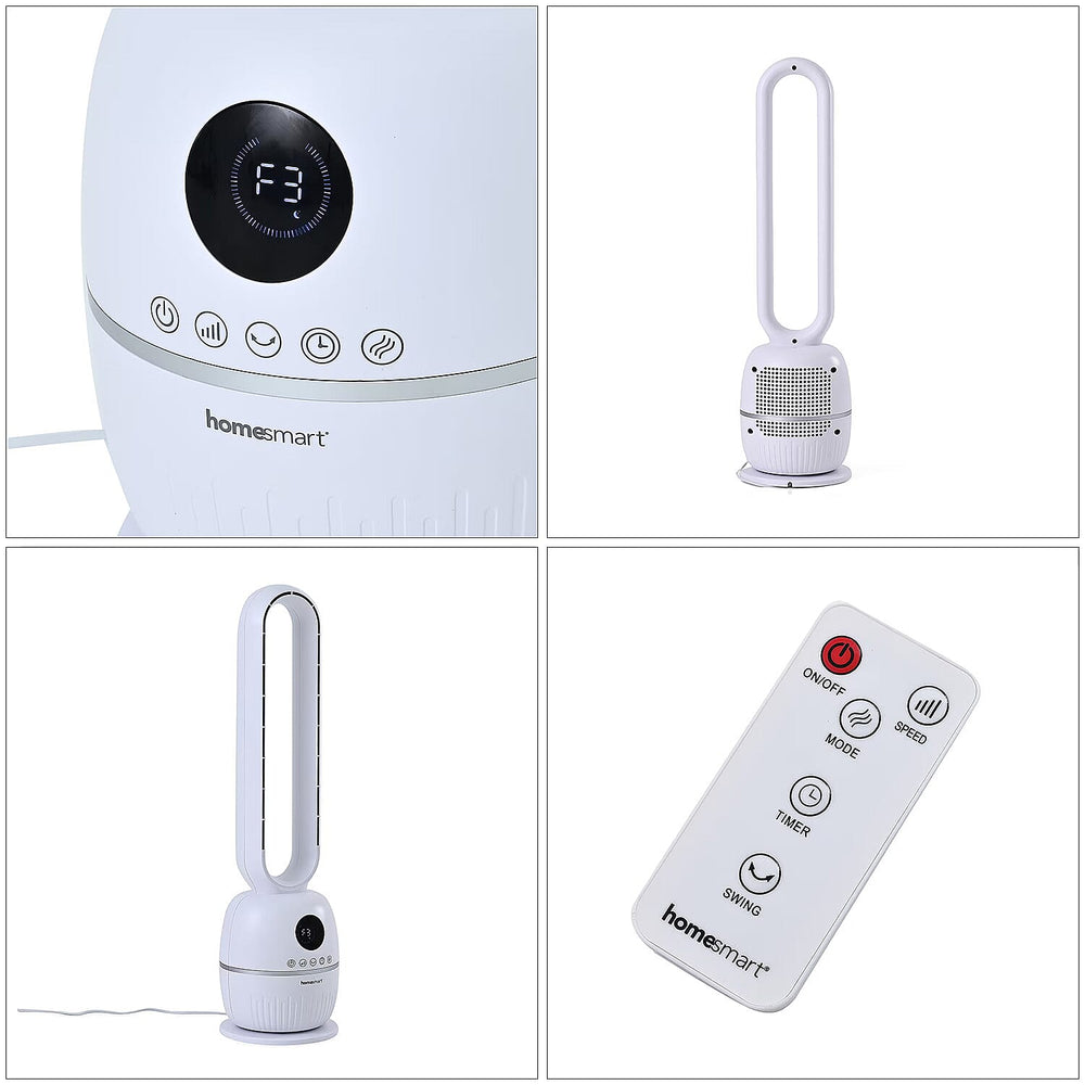 LAST OF STOCK- Homesmart Bladeless Energy Efficient (60W) Tower Fan With Remote Control- 12-Hr Timer, 3 Wind Speeds, 60 Degree Oscillation For Wide Air Distribution & 3 Wind Modes