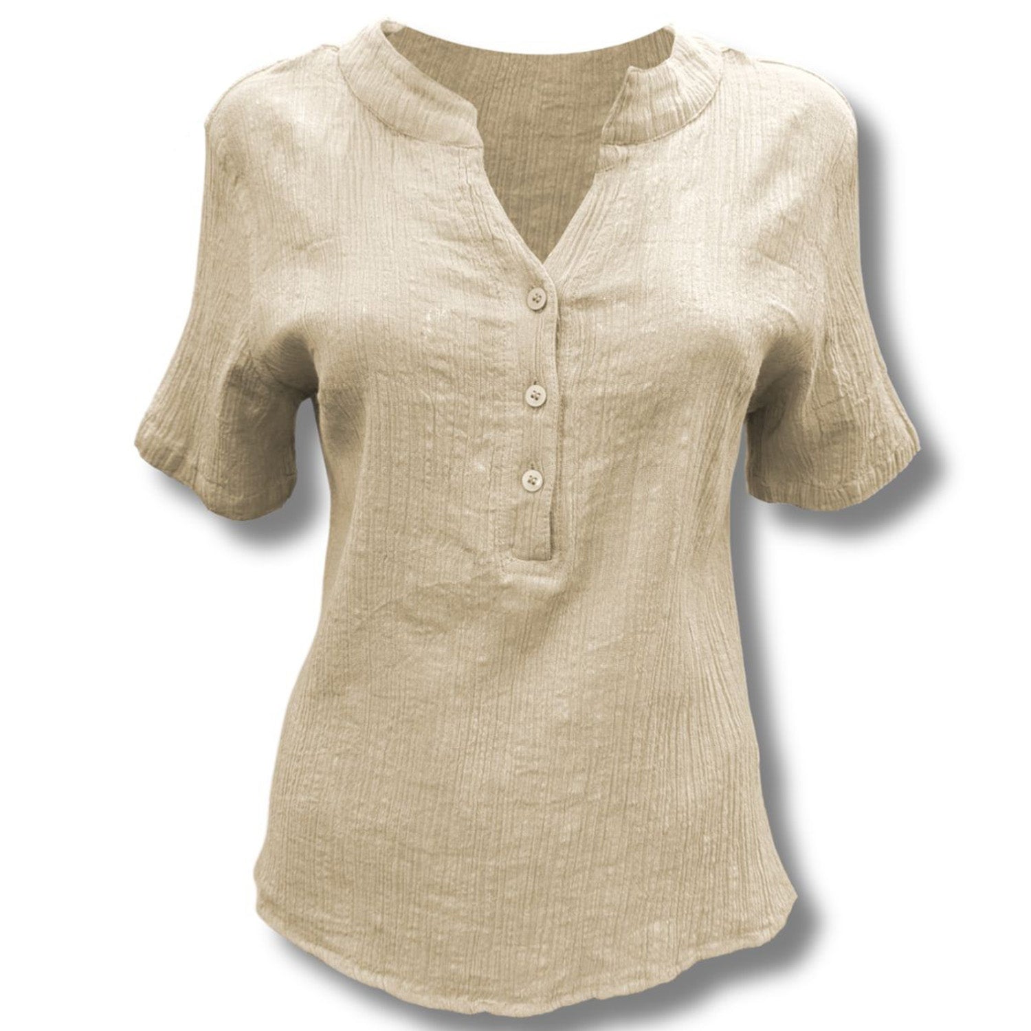 Anamor Cotton Knitted Top (Size - Large) - Stone_8128819