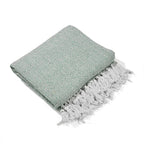 Hush Heaven 100% Soft Cotton Diamond Weaved Throw Blanket (200x150cm) - Sage Green