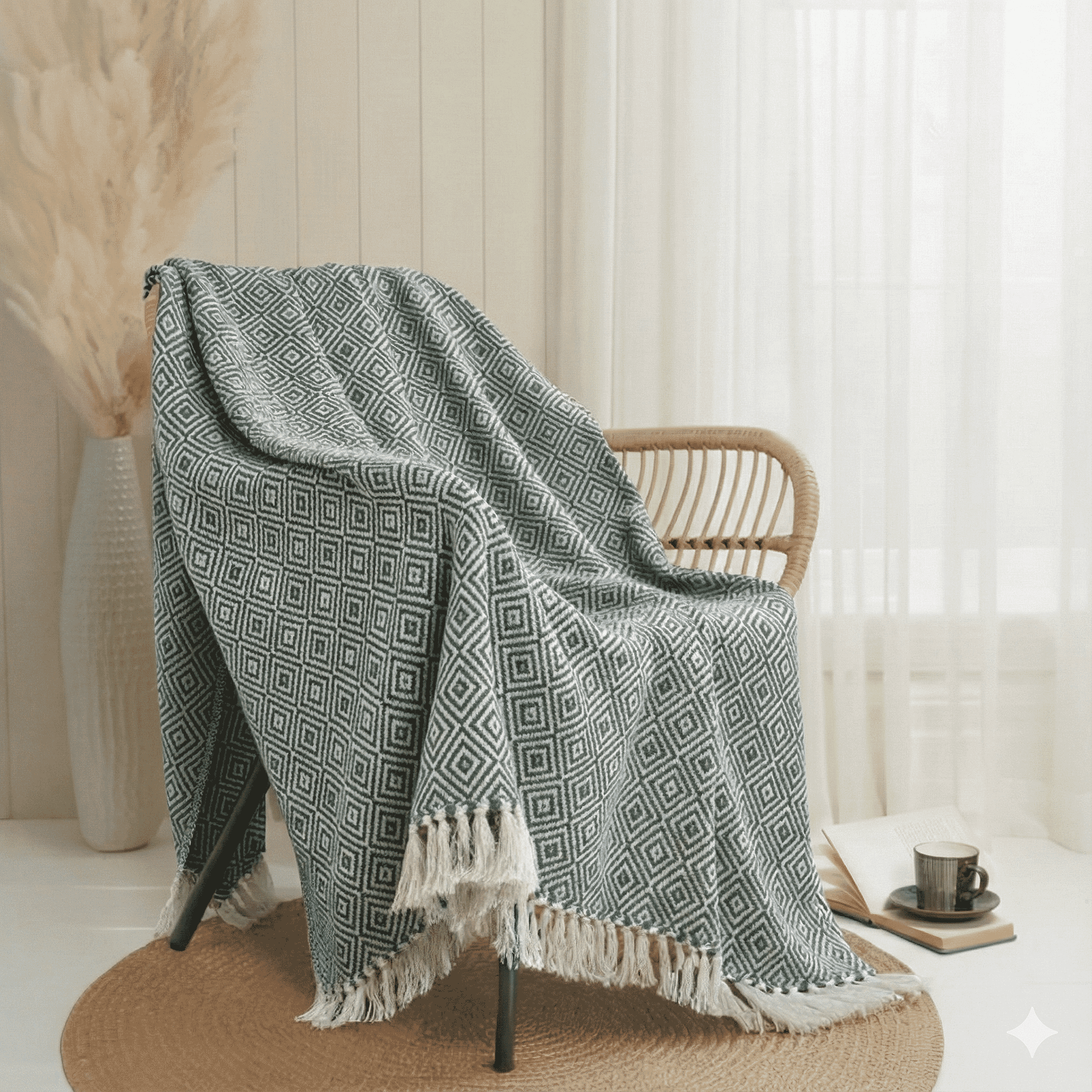 Hush Haven Pure Cotton Chevron Throw Blanket