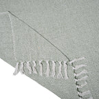 Hush Haven Cotton Chevron Throw Blanket (Size 150x1 cm) - Sage Green & Grey_8129589_5
