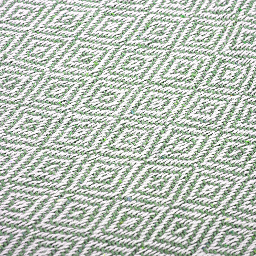 Hush Haven Cotton Chevron Throw Blanket (Size 150x1 cm) - Sage Green & Grey_8129589_7
