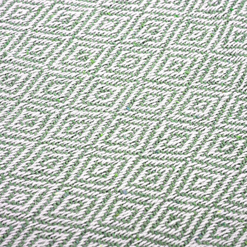 Hush Haven Cotton Chevron Throw Blanket (Size 150x1 cm) - Sage Green & Grey_8129589_7