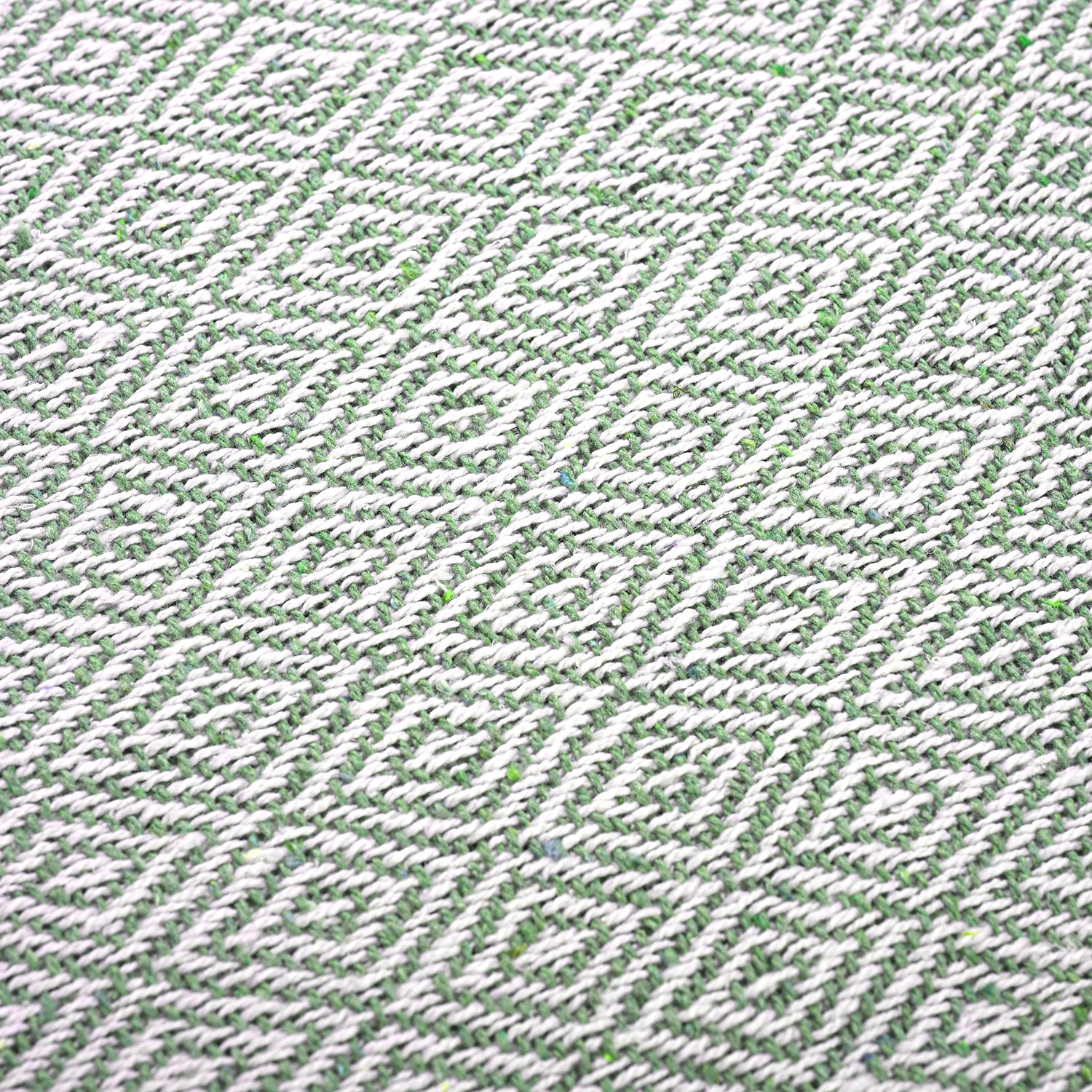 Hush Haven Cotton Chevron Throw Blanket (Size 150x1 cm) - Sage Green & Grey_8129589_7