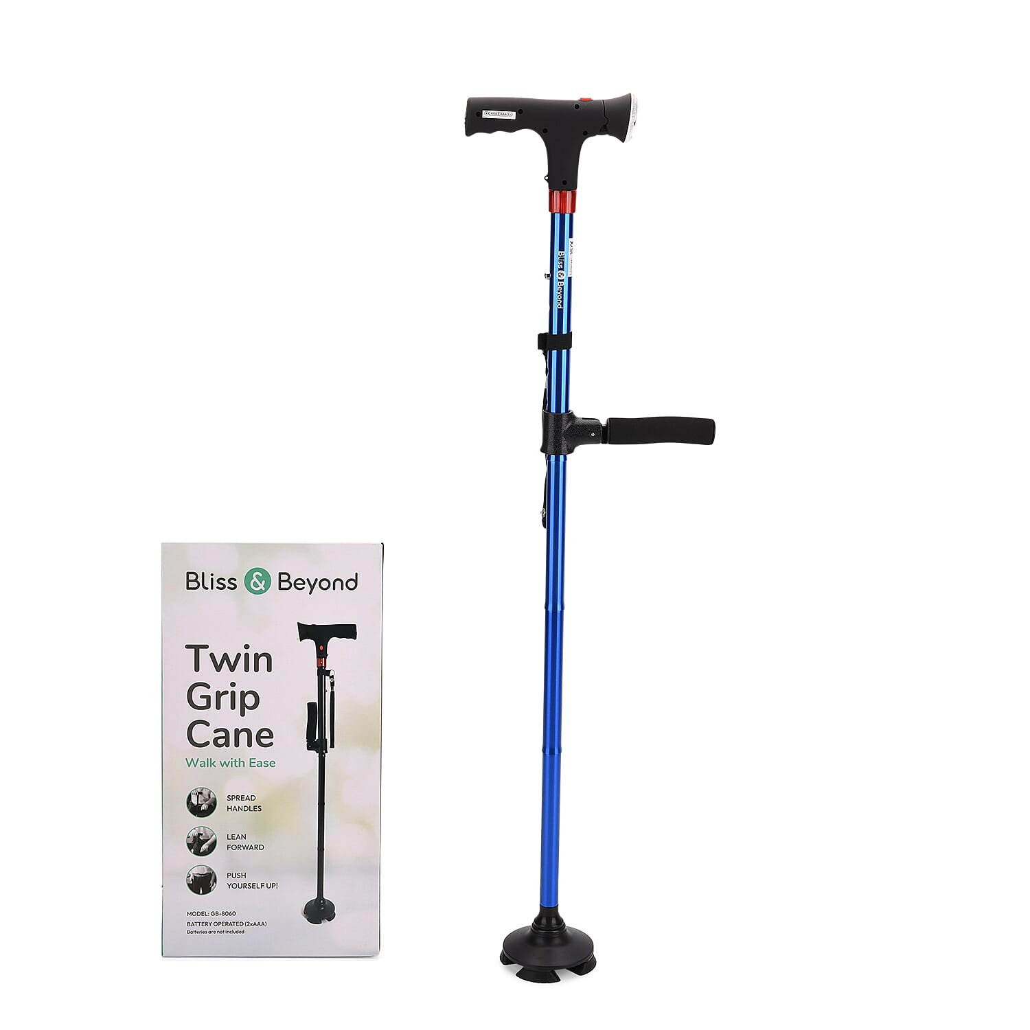 Bliss & Beyond Walking Stick (Size - One Size) - Blue & Black