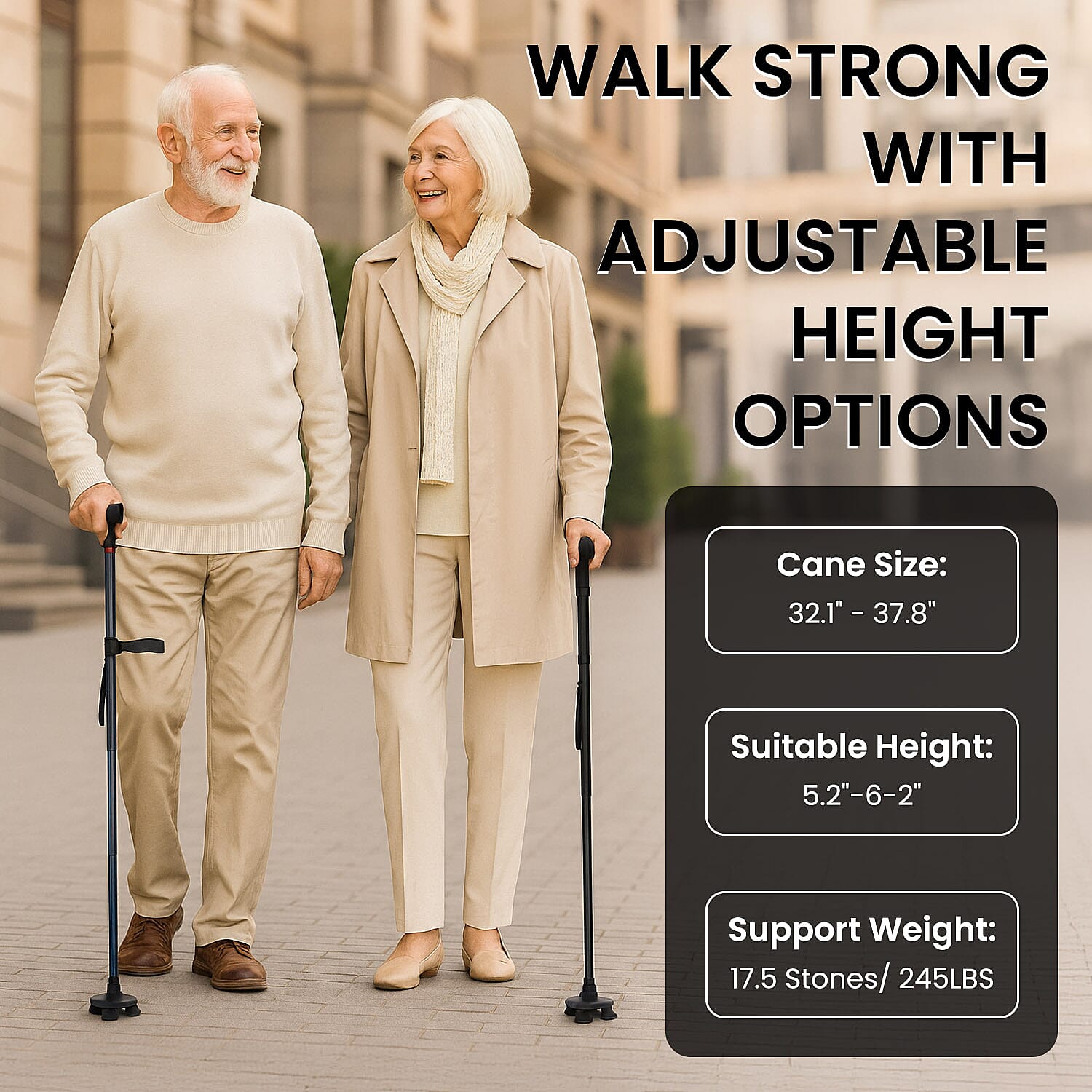 Bliss & Beyond Walking Stick (Size - One Size) - Blue & Black